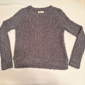 Hollister textured soft Sweater, various shades of gray with silver metallic, S